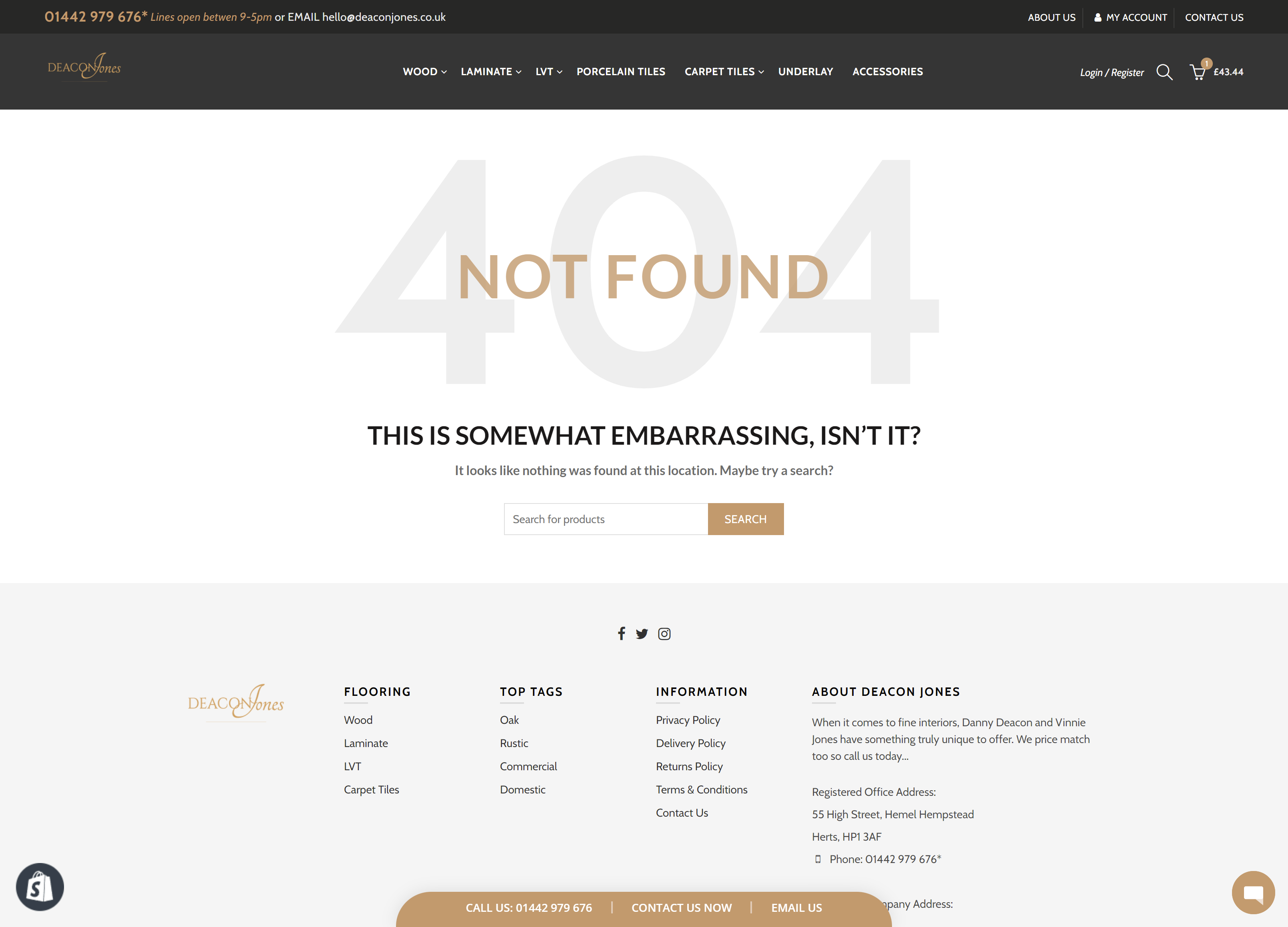 Deacon Jones 404 Page Design by Kainat Shafeeq