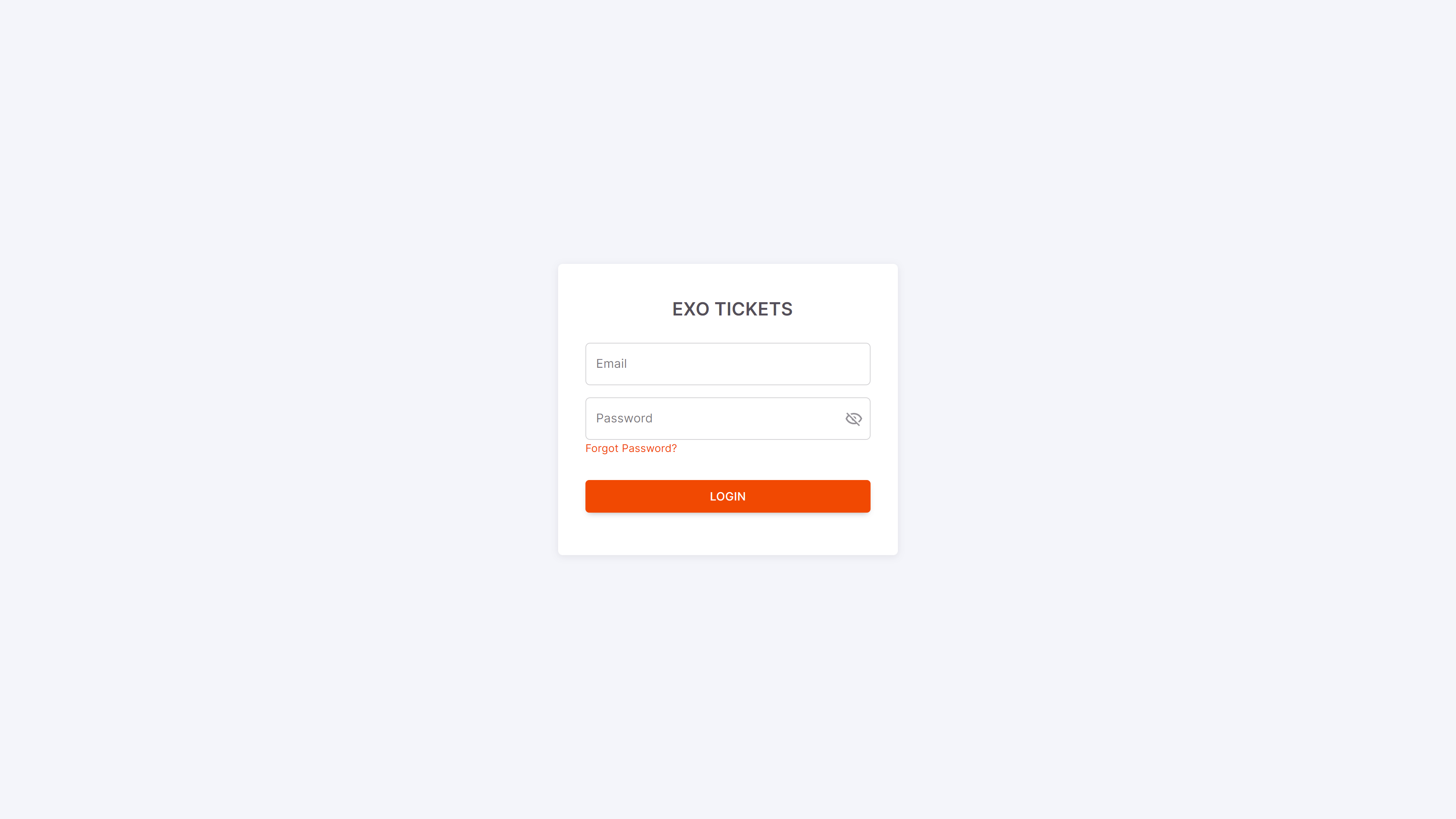 Exo Tickets Admin Dashboard Login by Kainat Shafeeq