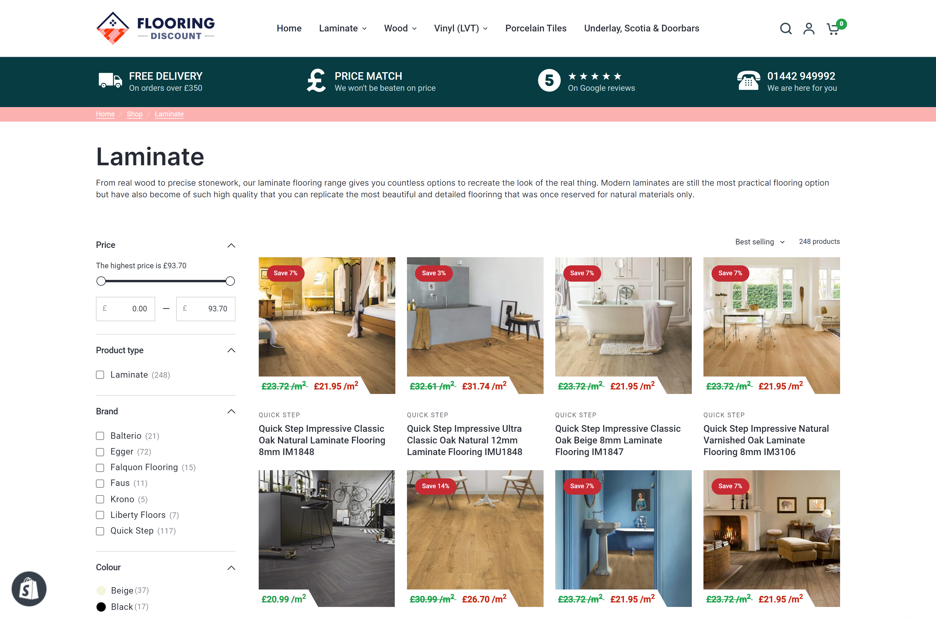 Flooring Discount Collection Page Design by Kainat Shafeeq