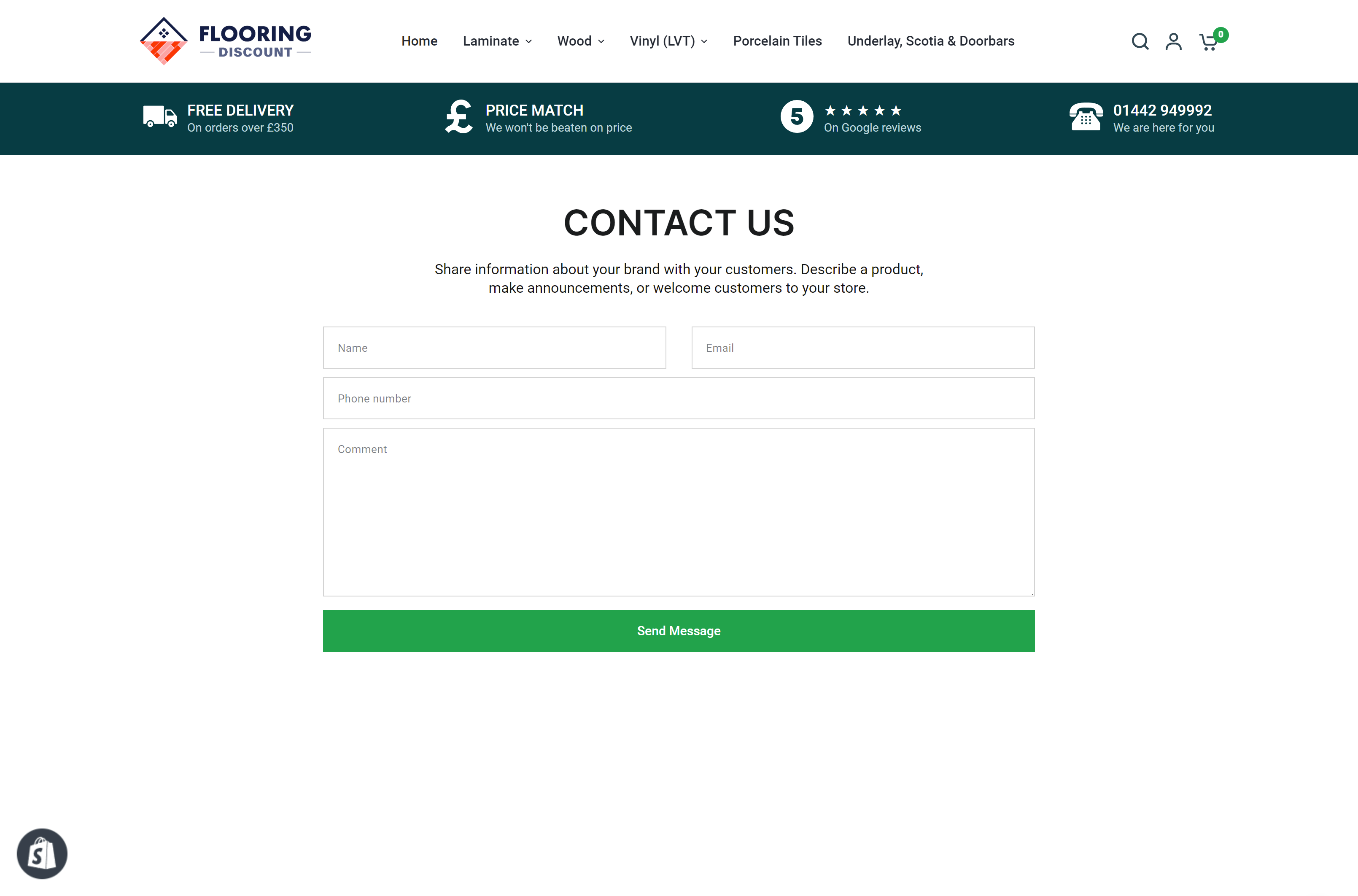 Flooring Discount Contact Page Design by Kainat Shafeeq