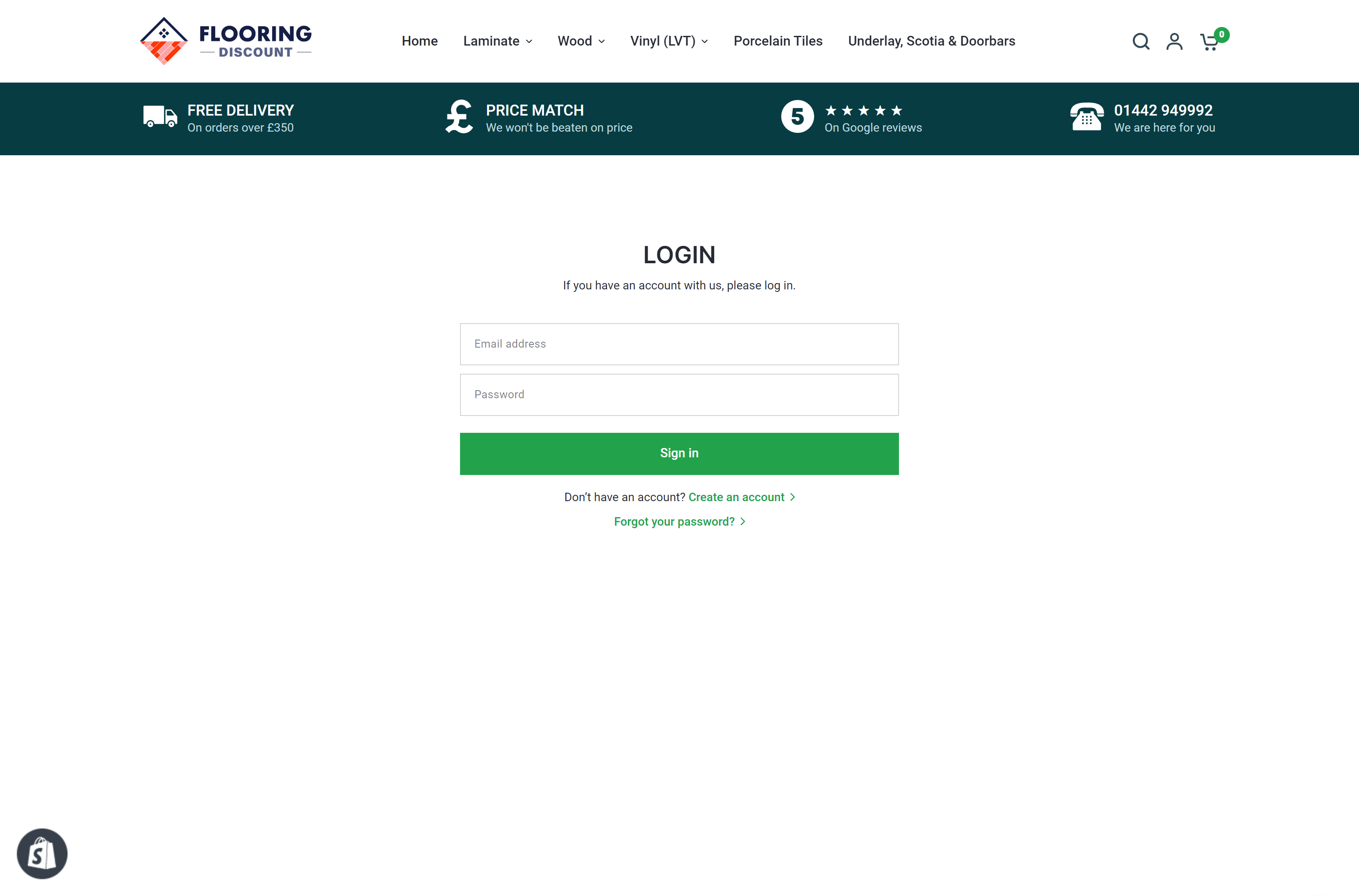 Flooring Discount Login Page Design by Kainat Shafeeq