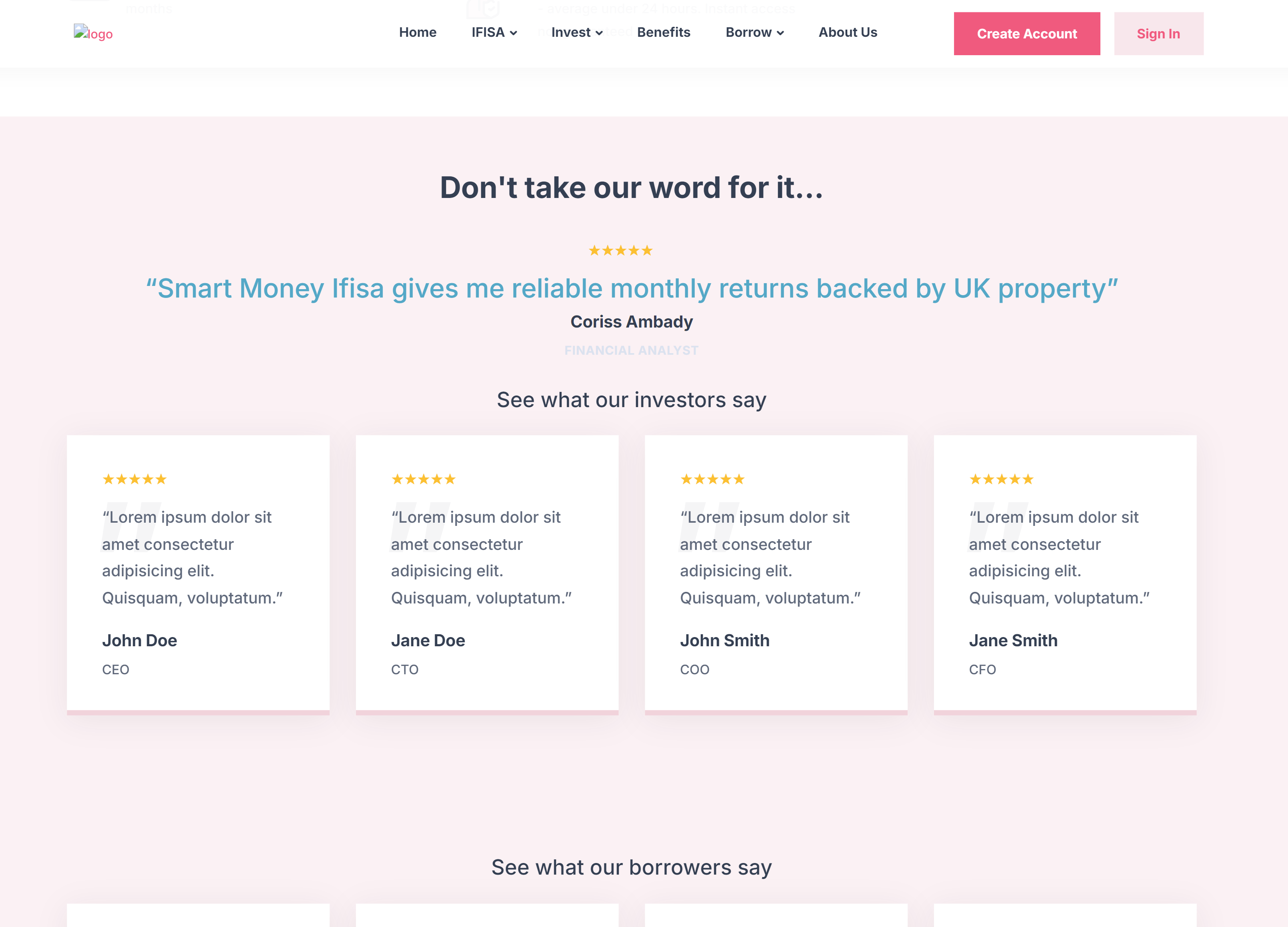 SmartMoney IFISA Reviews Section Design by Kainat Shafeeq